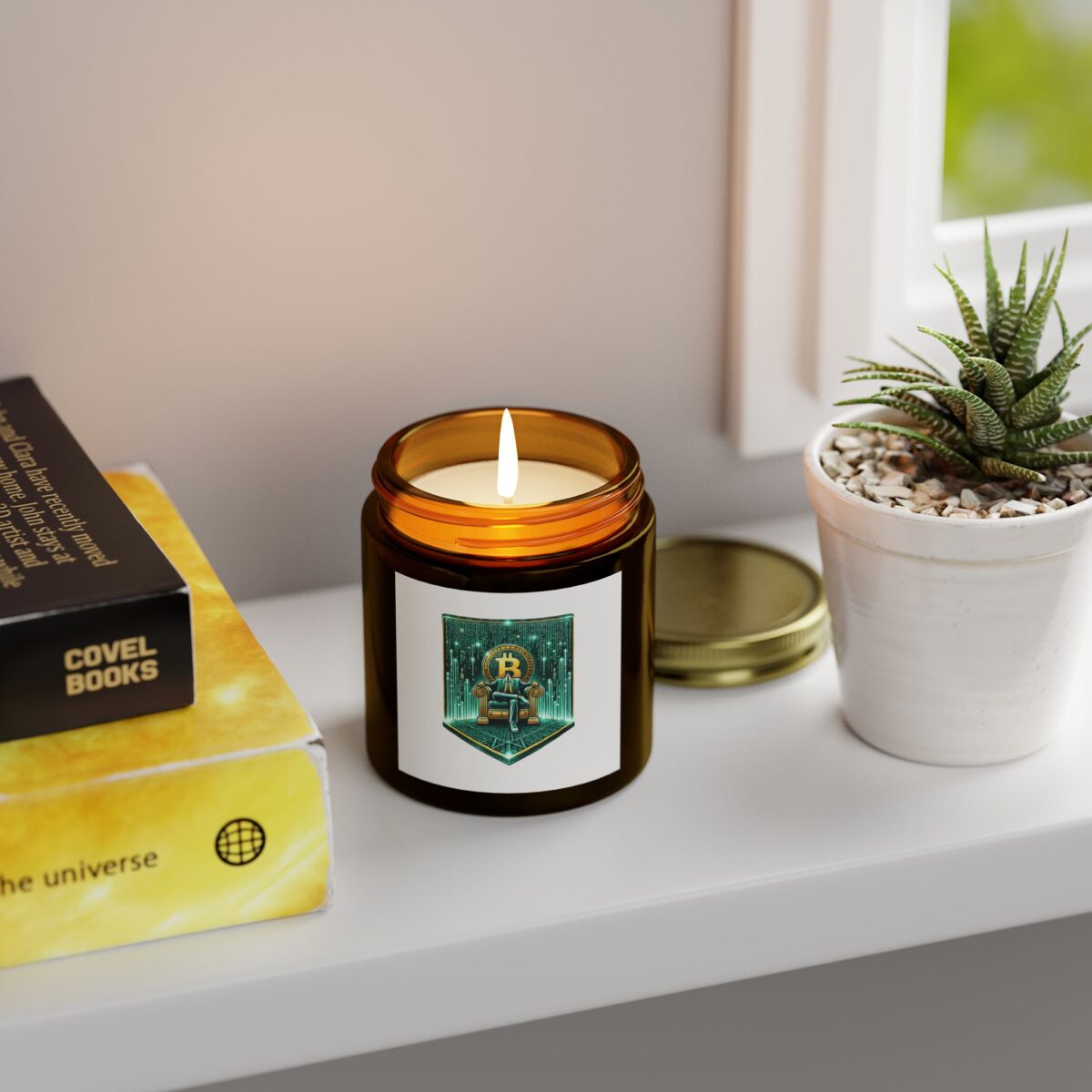 Bitcoin Matrix Scented Candles, Coconut Apricot Wax (4oz, 9oz) 4 - Image 3
