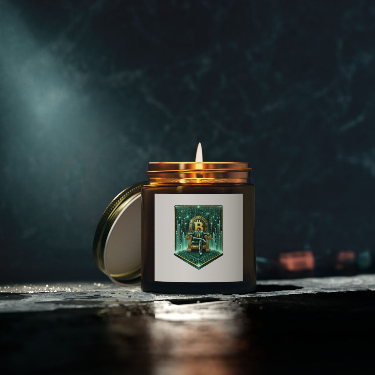 Bitcoin Matrix Scented Candles, Coconut Apricot Wax (4oz, 9oz) 4 - Image 4