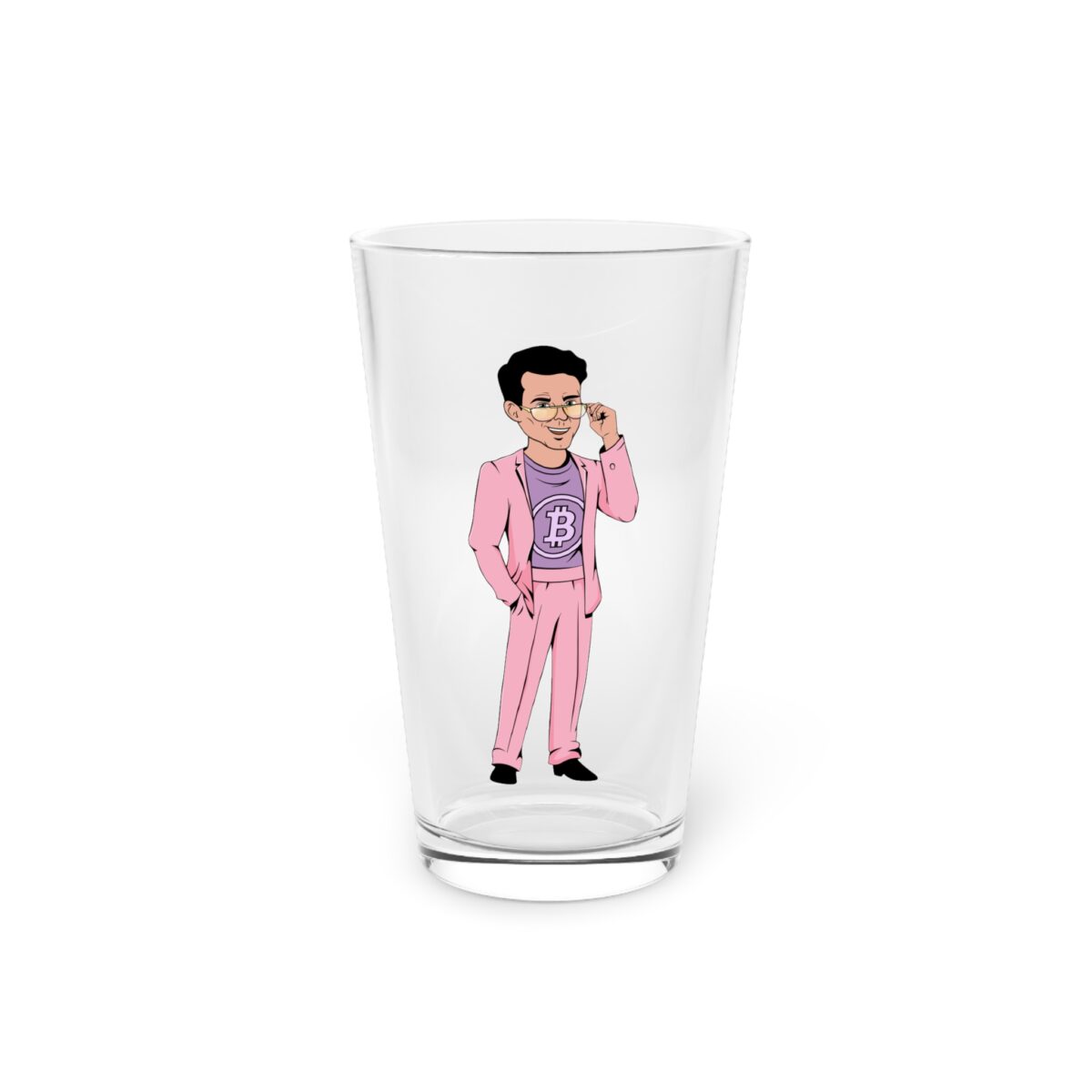 Bitcoin Swaggy Himself Pint Glass, 16oz