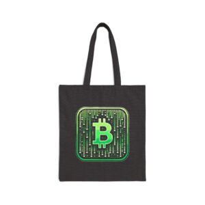 Bitcoin Matrix Cotton Canvas Tote Bag 1