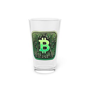 Bitcoin Matrix 1 Pint Glass, 16oz