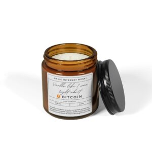 Bitcoin Scented Candle (Multi-Size, Amber Jar)