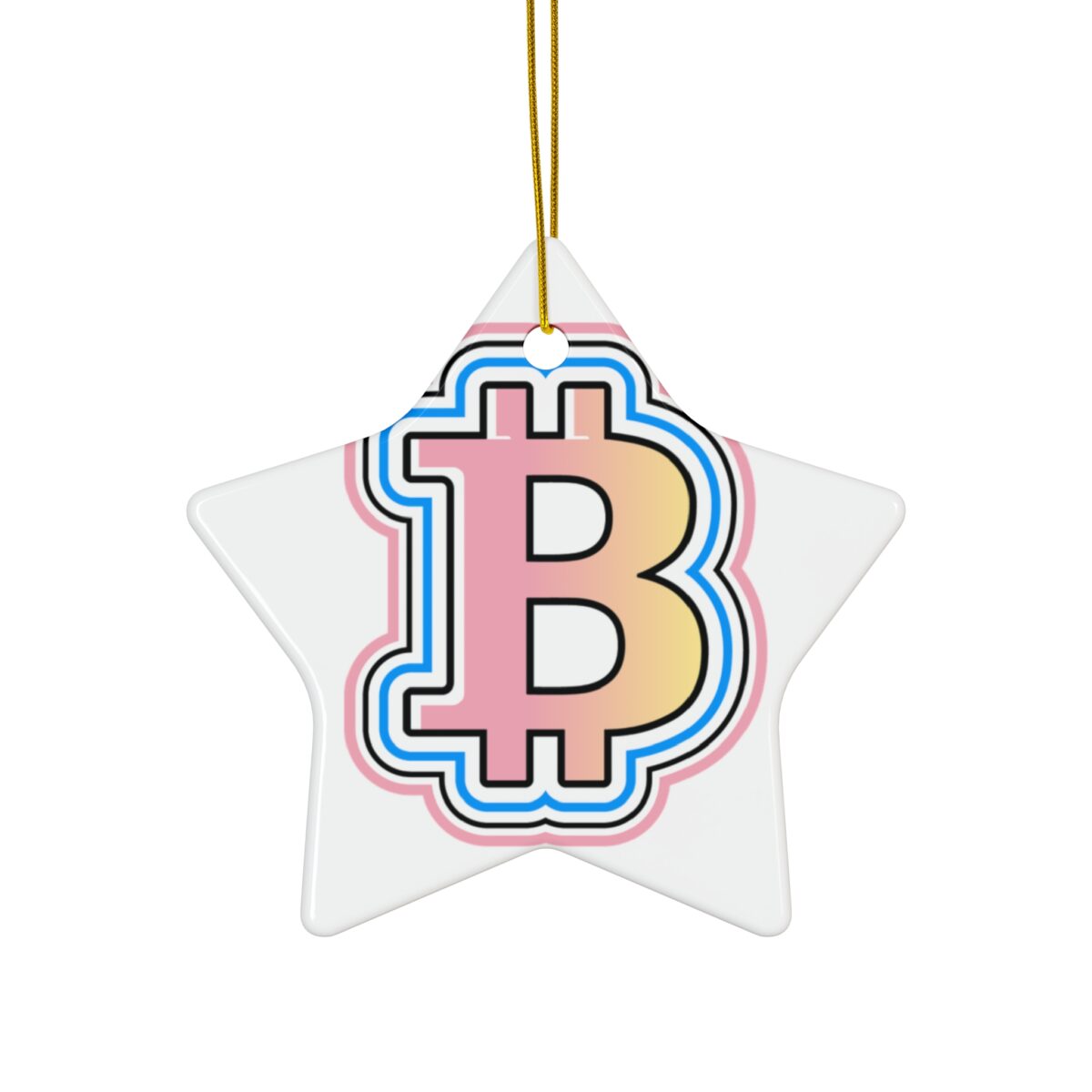 Bitcoin Ceramic Ornament, 4 Shapes - Image 4