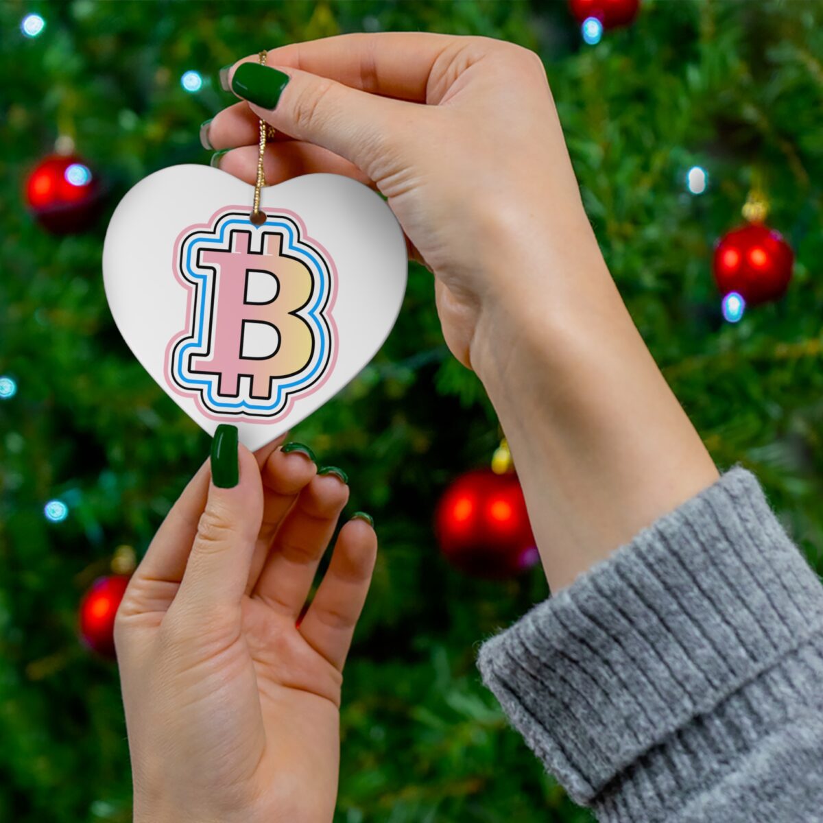 Bitcoin Ceramic Ornament, 4 Shapes - Image 9