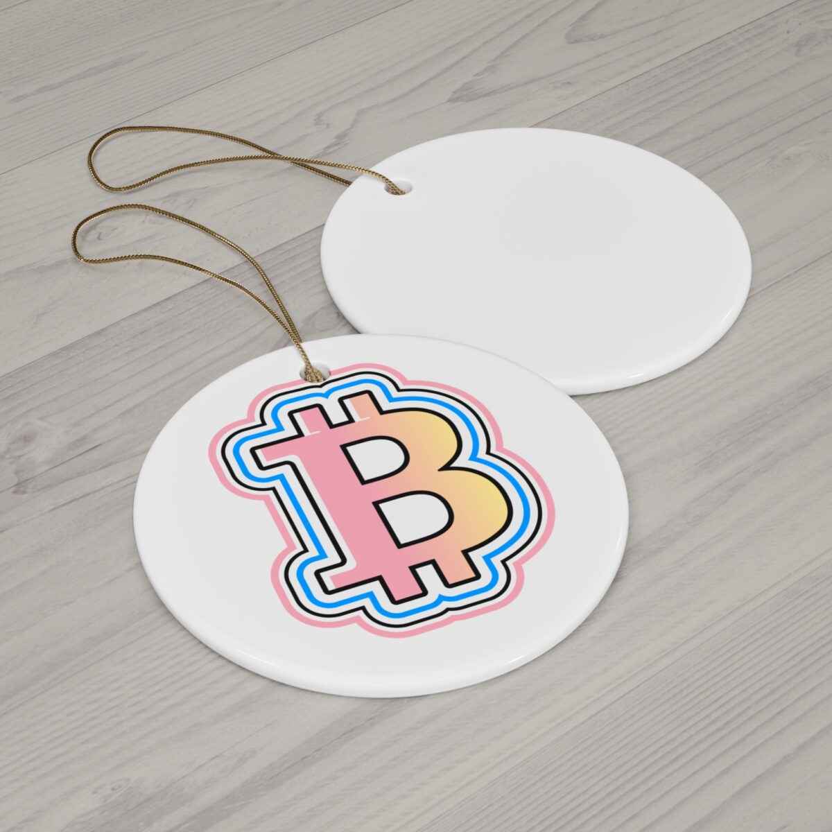 Bitcoin Ceramic Ornament, 4 Shapes - Image 2