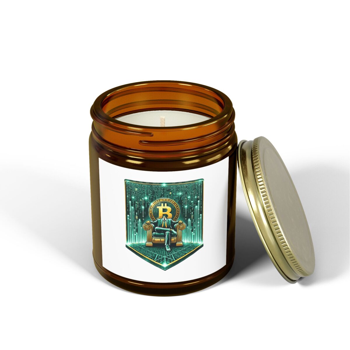 Bitcoin Matrix Scented Candles, Coconut Apricot Wax (4oz, 9oz) 4 - Image 6