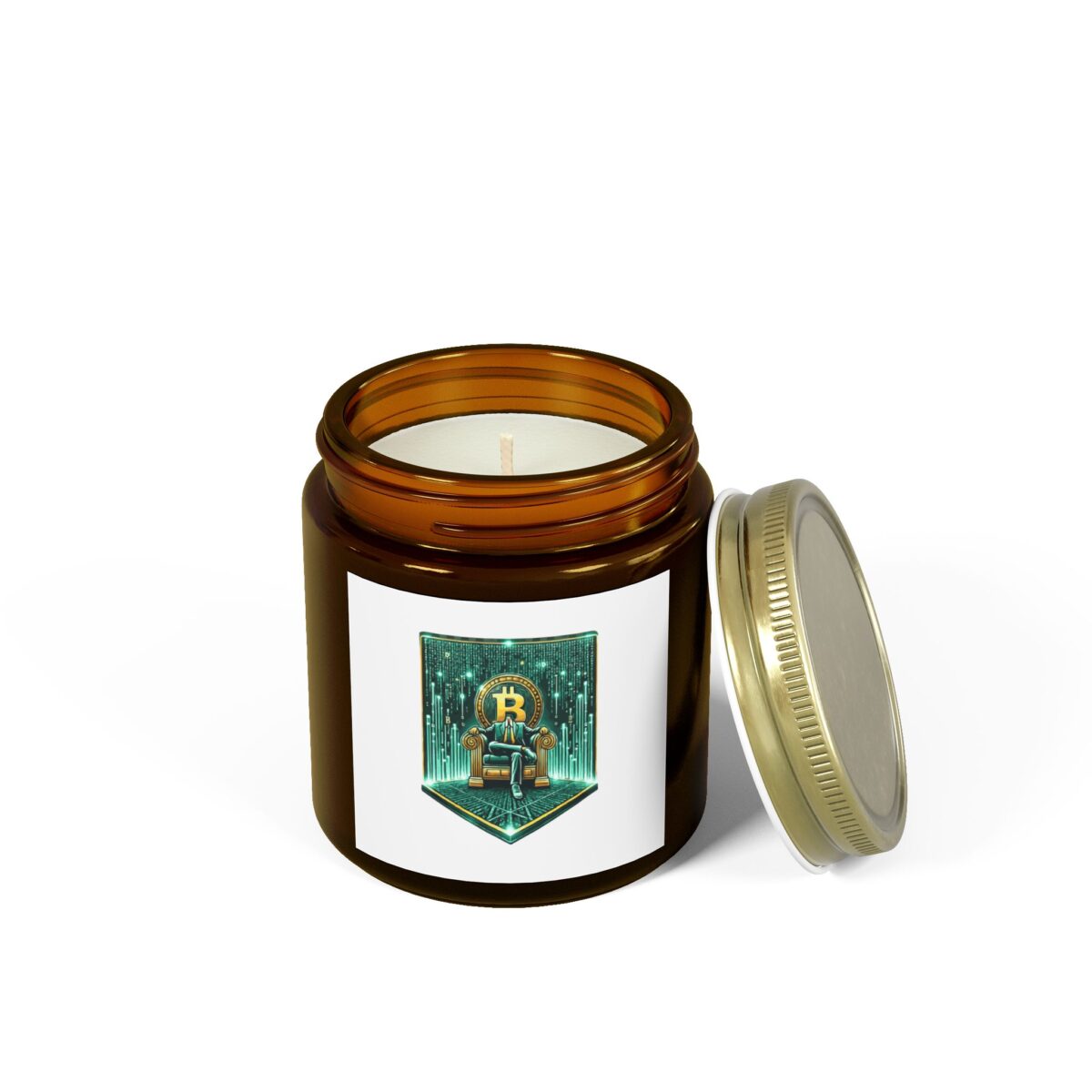 Bitcoin Matrix Scented Candles, Coconut Apricot Wax (4oz, 9oz) 4 - Image 2