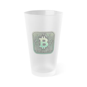 Bitcoin Matrix 1 Frosted Pint Glass, 16oz