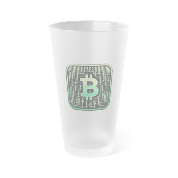 Bitcoin Matrix 1 Frosted Pint Glass, 16oz