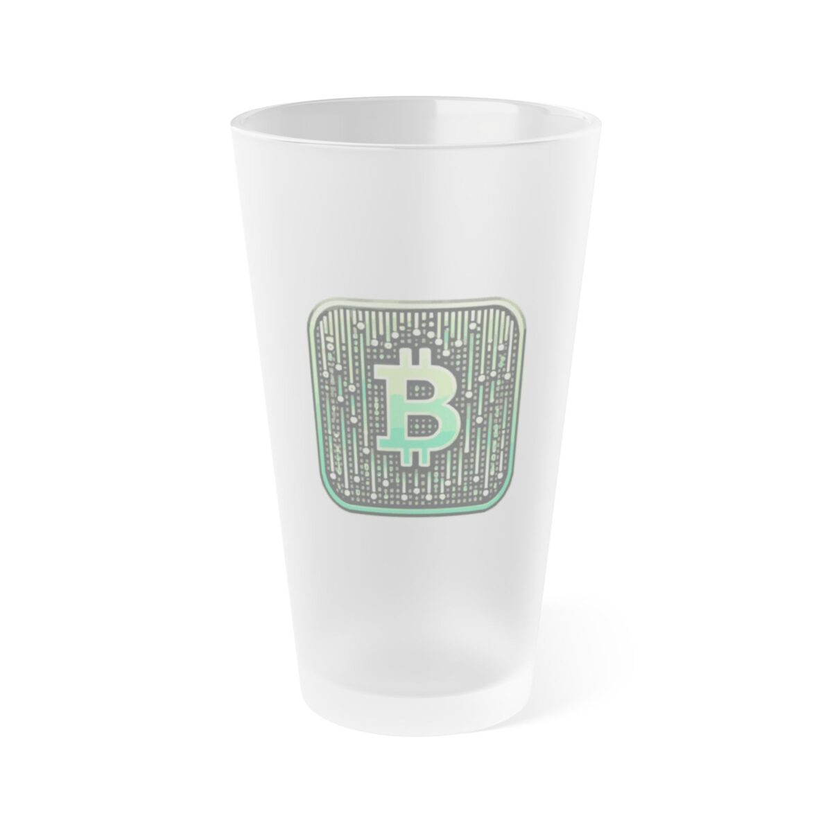 Bitcoin Matrix 1 Frosted Pint Glass, 16oz