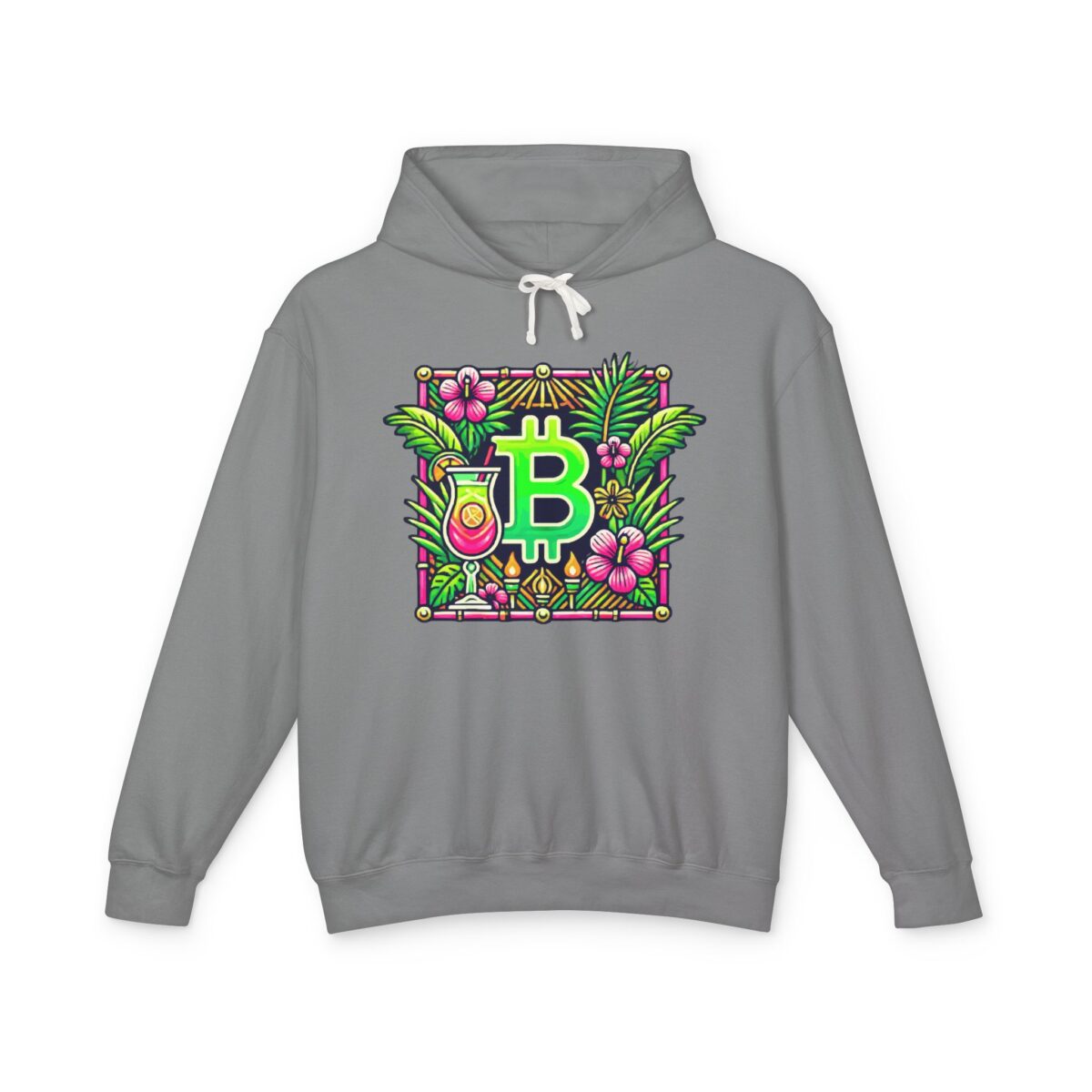 Bitcoin Miami Hoody 4 Unisex Lightweight Hooded Sweatshirt - Image 29