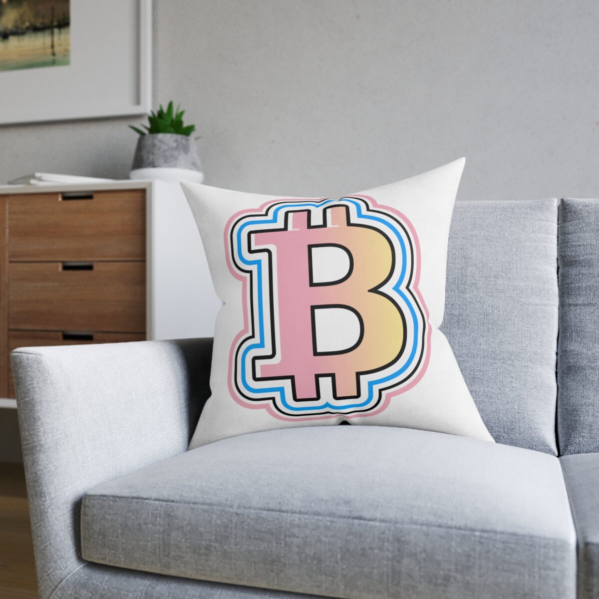 Swaggy Bitcoin Square Pillow - Image 8