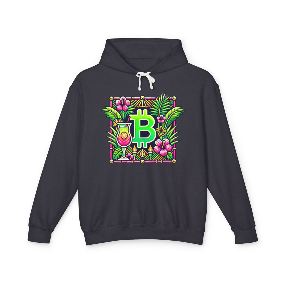 Bitcoin Miami Hoody 4 Unisex Lightweight Hooded Sweatshirt - Image 37