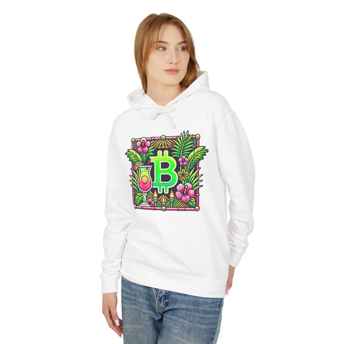 Bitcoin Miami Hoody 4 Unisex Lightweight Hooded Sweatshirt - Image 11