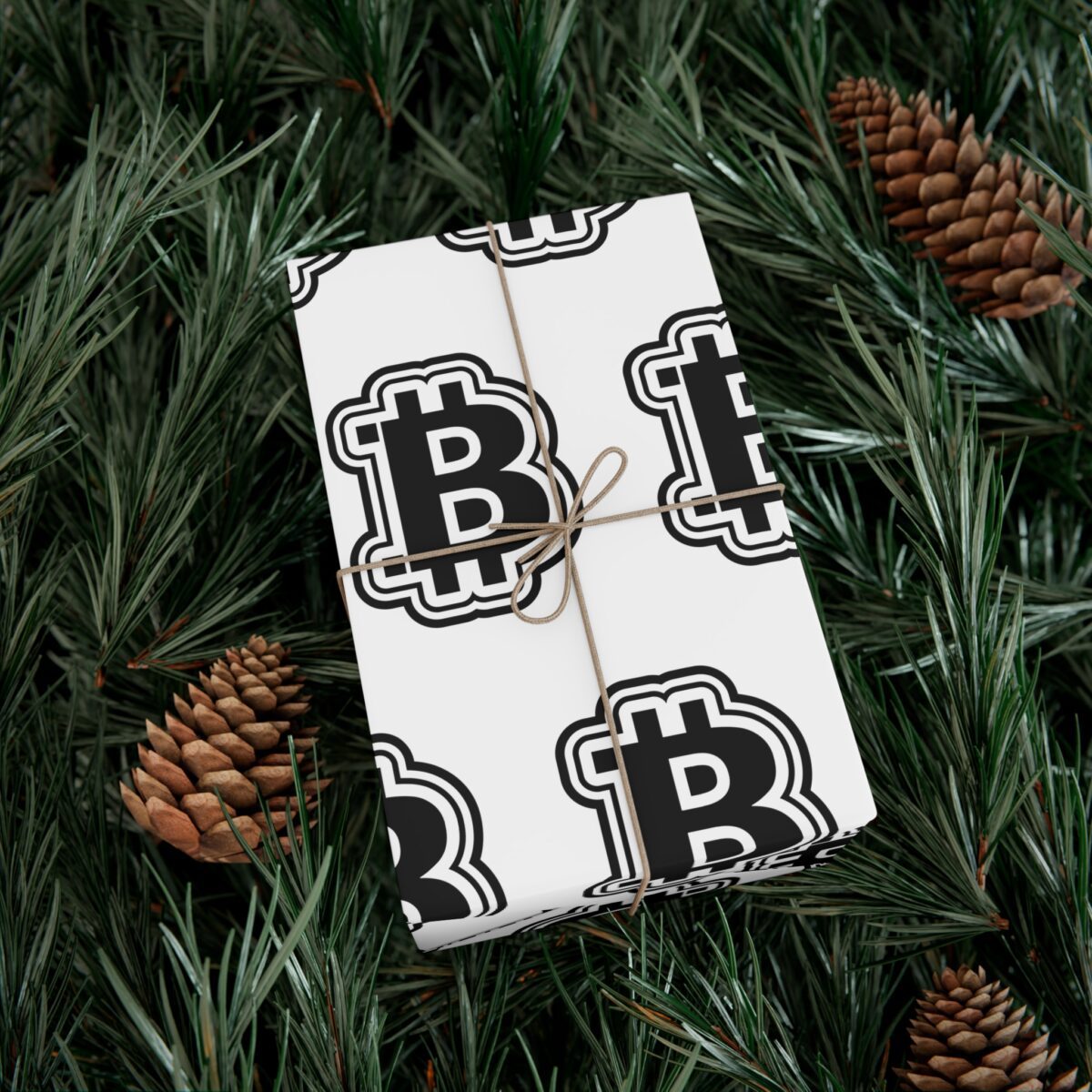 Black & White Bitcoin Wrapping Paper โ Minimalist Crypto Gift Wrap - Image 4