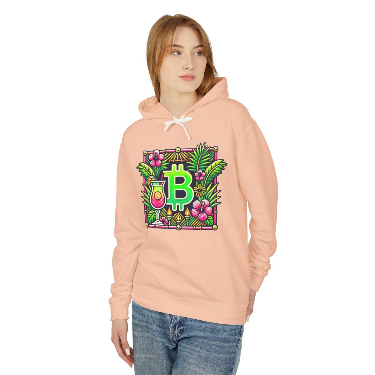 Bitcoin Miami Hoody 4 Unisex Lightweight Hooded Sweatshirt - Image 23