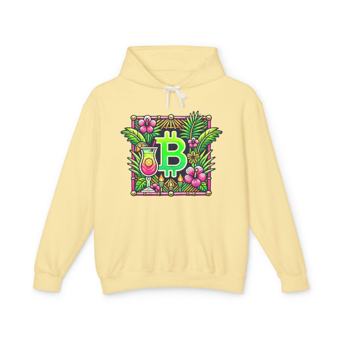Bitcoin Miami Hoody 4 Unisex Lightweight Hooded Sweatshirt - Image 25