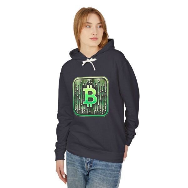 Bitcoin Matrix Hoody 1 Unisex Lightweight Hooded Sweatshirt - Image 3