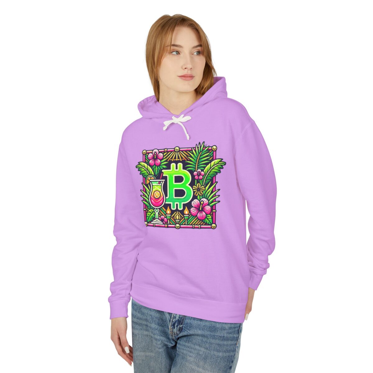 Bitcoin Miami Hoody 4 Unisex Lightweight Hooded Sweatshirt - Image 19
