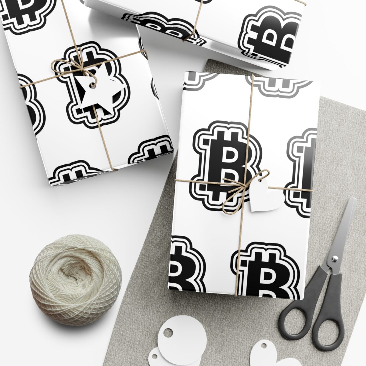 Black & White Bitcoin Wrapping Paper โ Minimalist Crypto Gift Wrap - Image 6