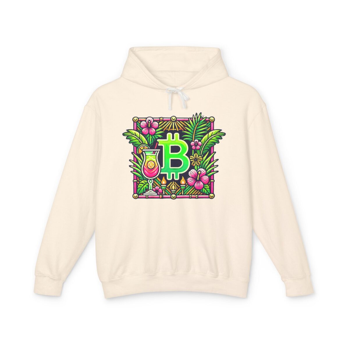 Bitcoin Miami Hoody 4 Unisex Lightweight Hooded Sweatshirt - Image 5