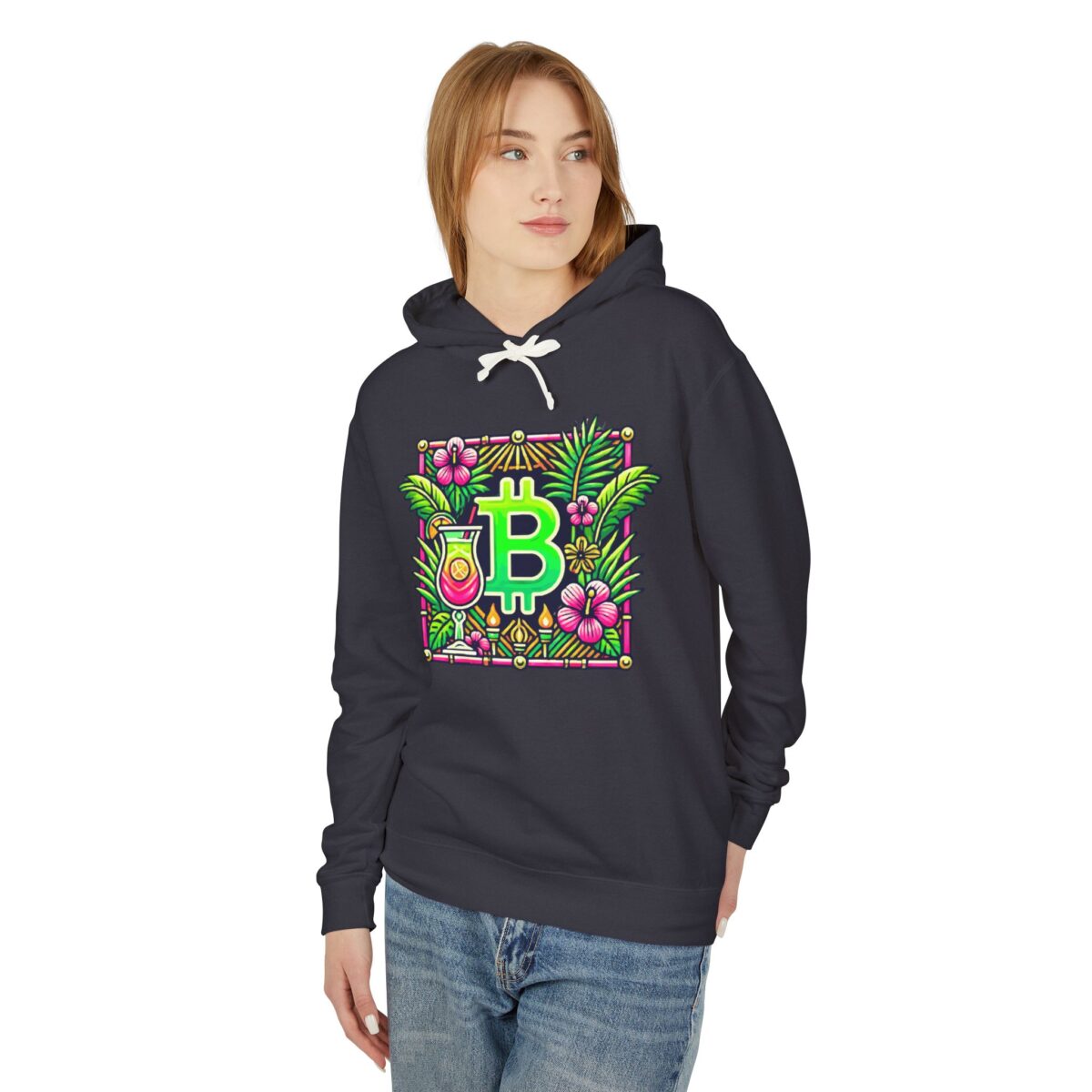 Bitcoin Miami Hoody 4 Unisex Lightweight Hooded Sweatshirt - Image 39