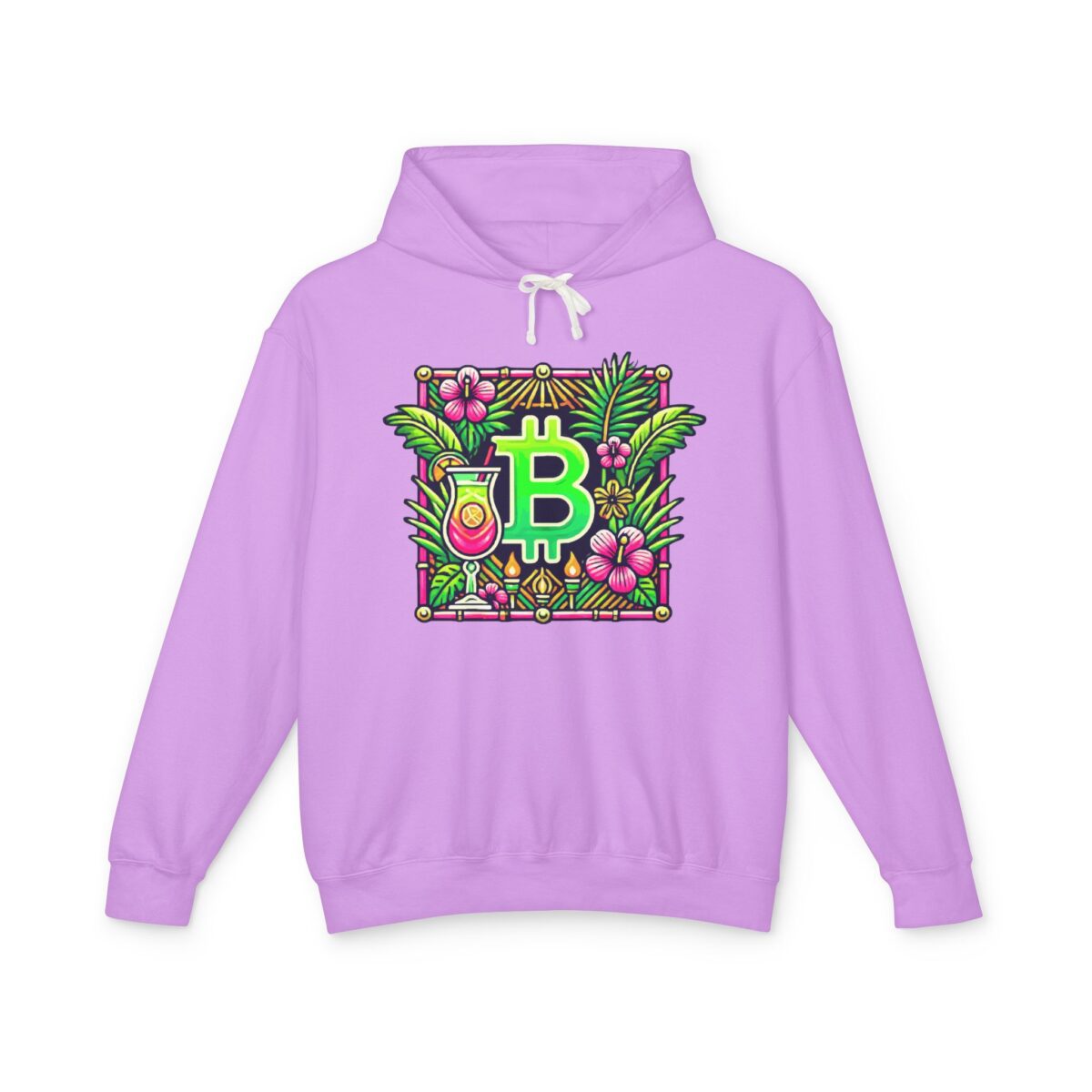 Bitcoin Miami Hoody 4 Unisex Lightweight Hooded Sweatshirt
