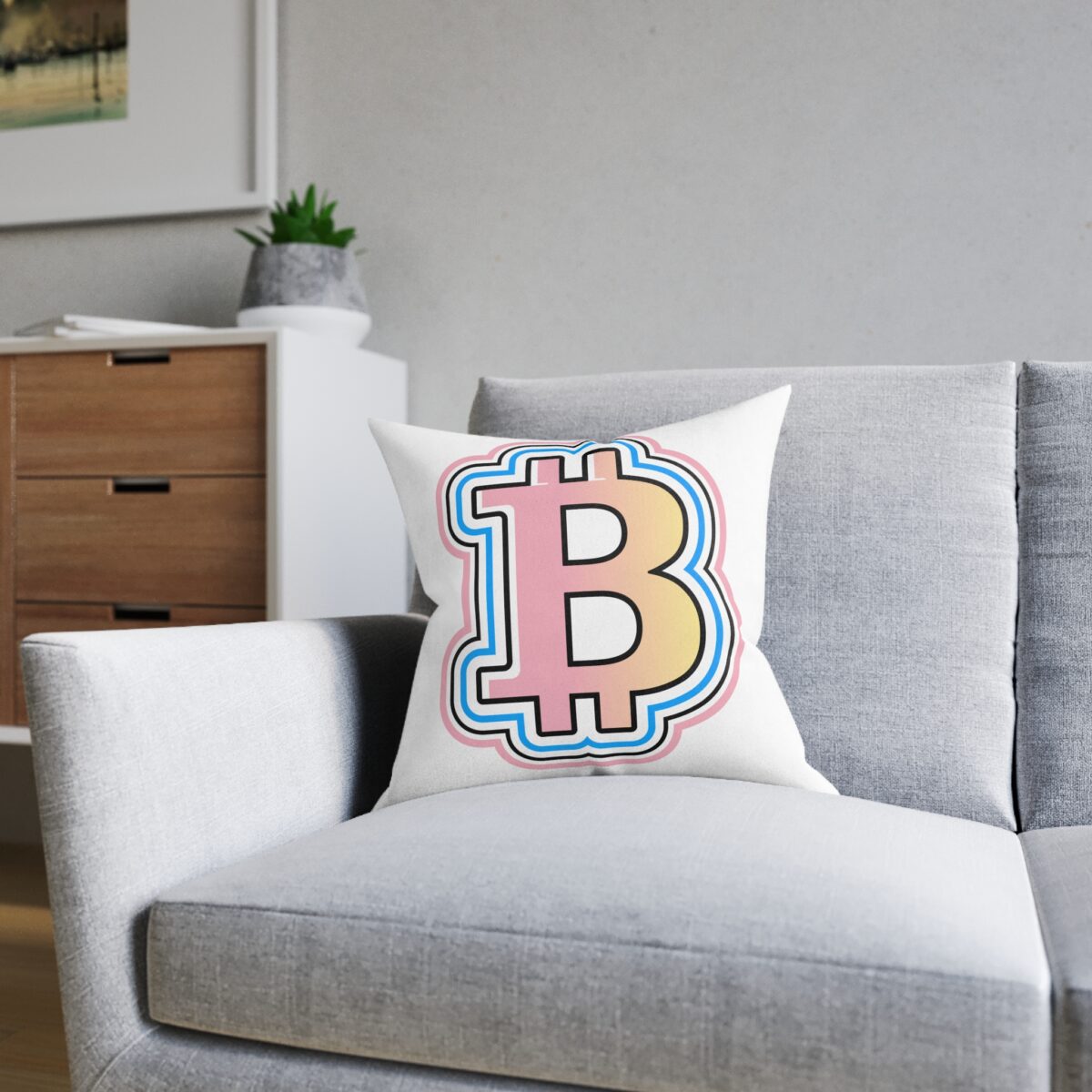 Swaggy Bitcoin Square Pillow - Image 12