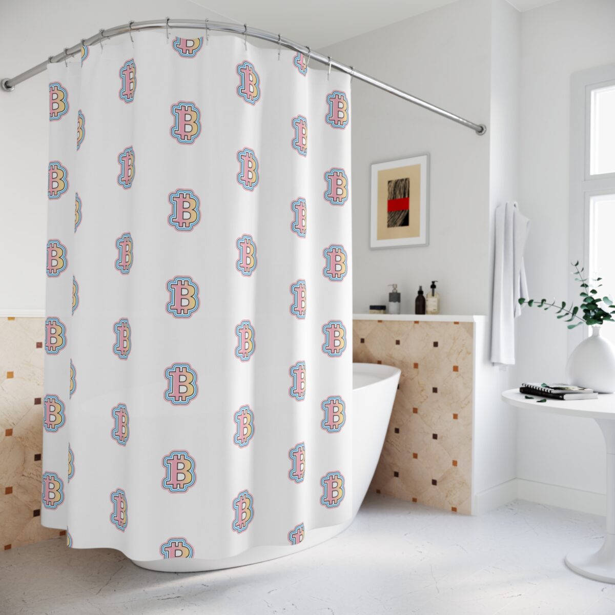 Swaggy Bitcoin Shower Curtain - Image 4