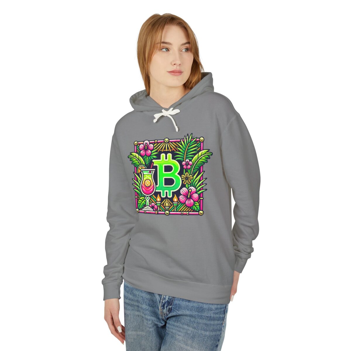 Bitcoin Miami Hoody 4 Unisex Lightweight Hooded Sweatshirt - Image 31