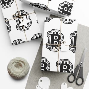 Bitcoin Wrapping Paper Black & White