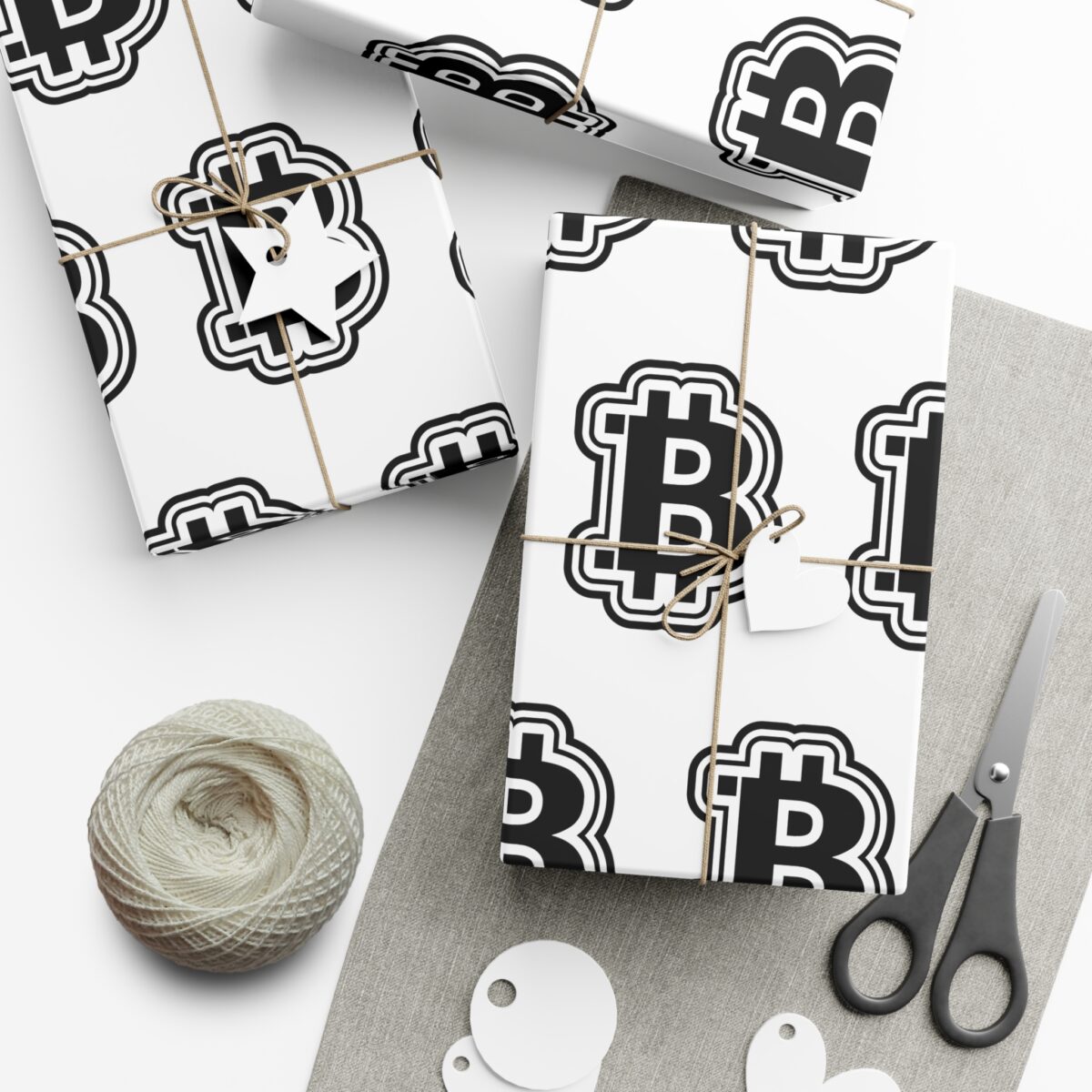 Black & White Bitcoin Wrapping Paper โ Minimalist Crypto Gift Wrap
