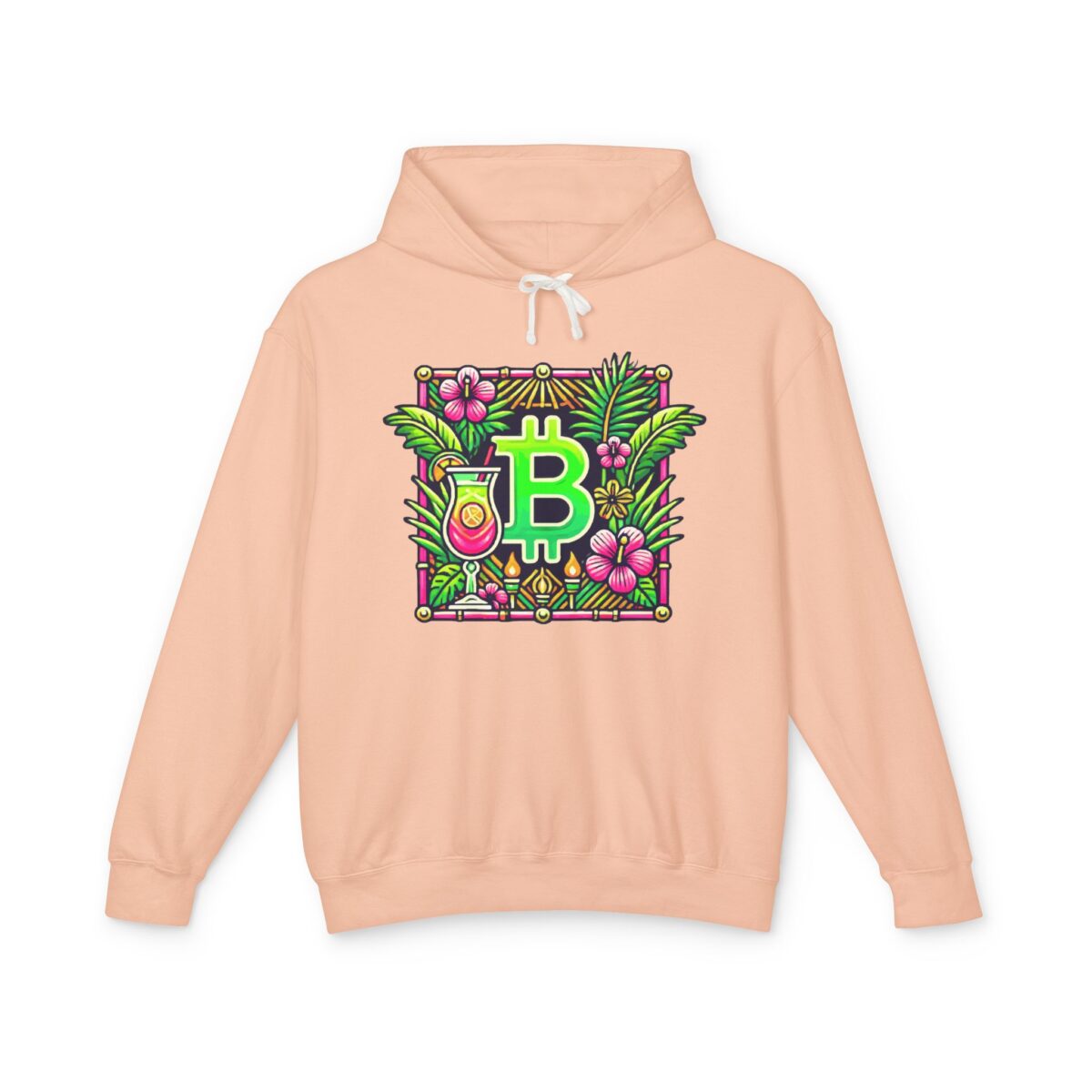Bitcoin Miami Hoody 4 Unisex Lightweight Hooded Sweatshirt - Image 21