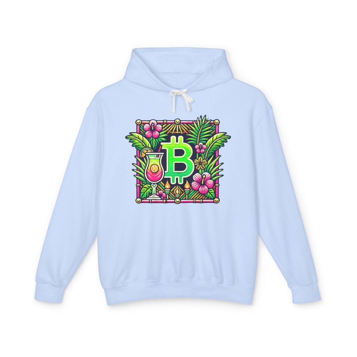Bitcoin Miami Hoody 4 Unisex Lightweight Hooded Sweatshirt - Image 13
