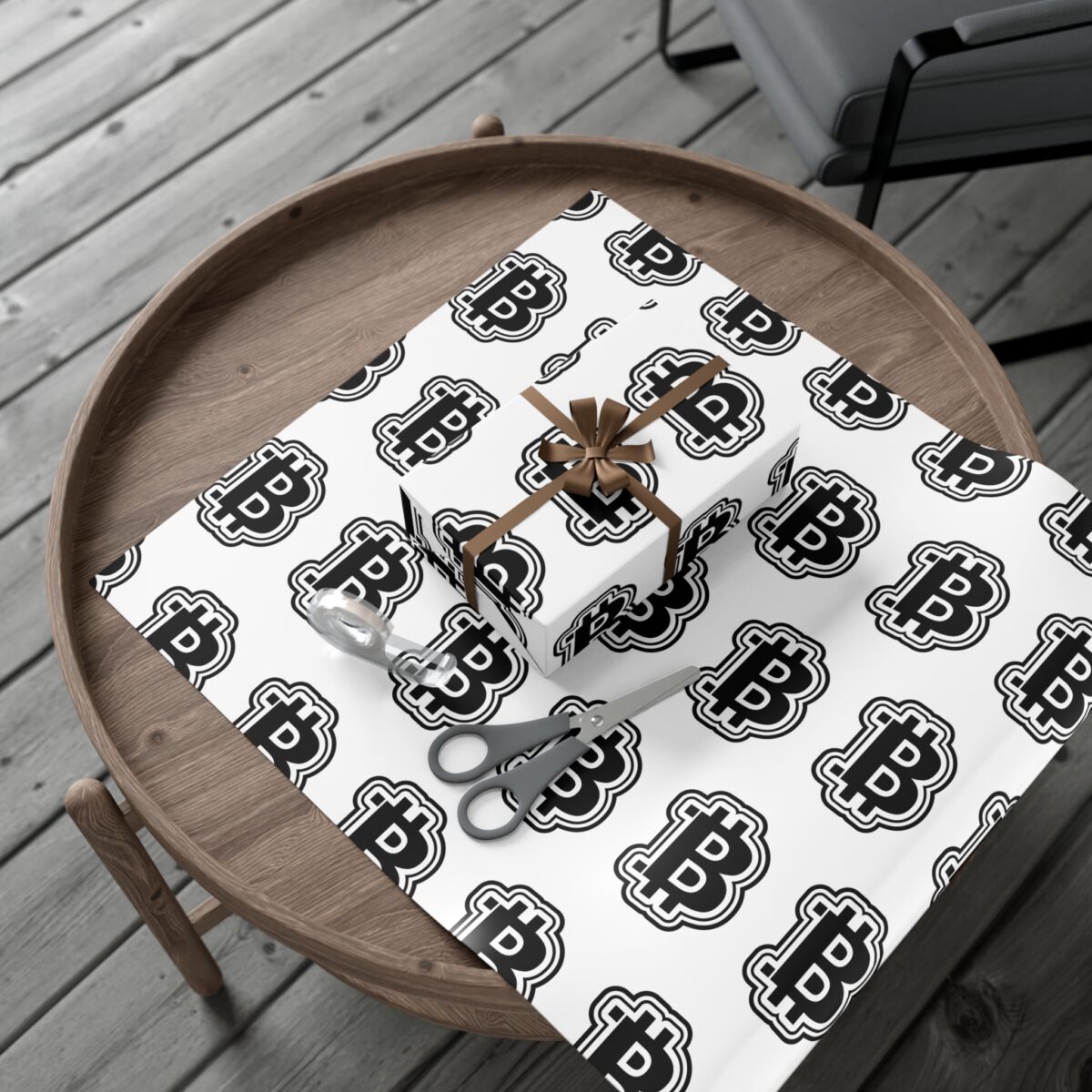 Black & White Bitcoin Wrapping Paper โ Minimalist Crypto Gift Wrap - Image 7