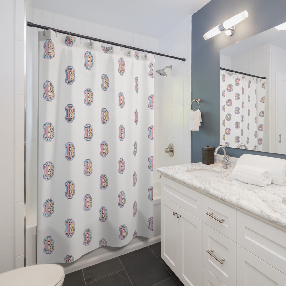 Swaggy Bitcoin Shower Curtain - Image 3