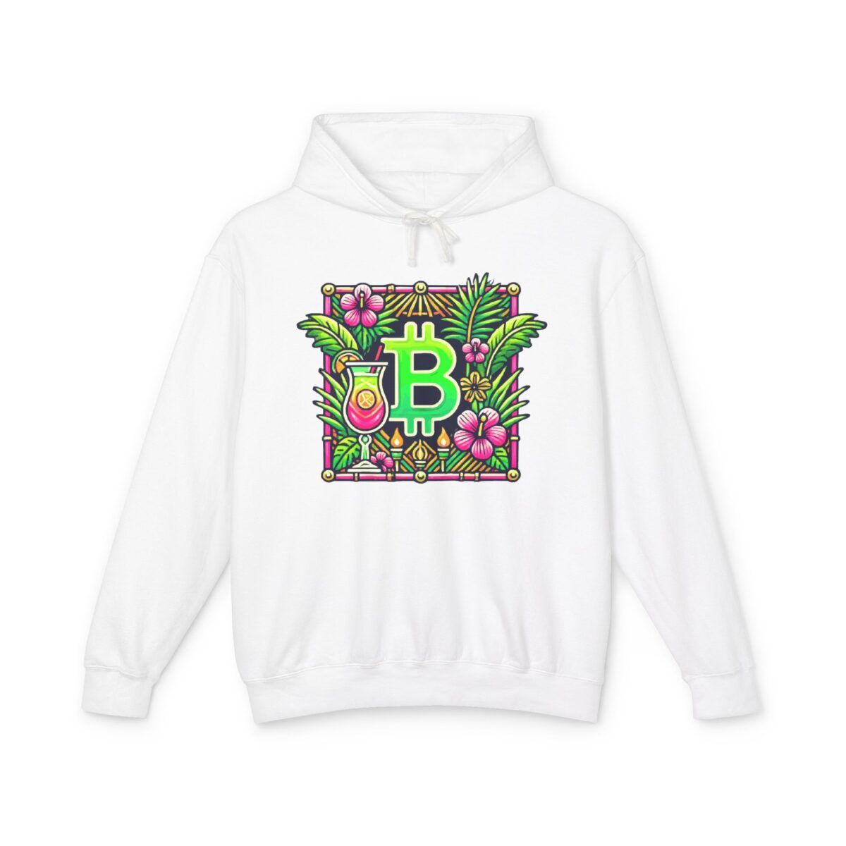 Bitcoin Miami Hoody 4 Unisex Lightweight Hooded Sweatshirt - Image 9