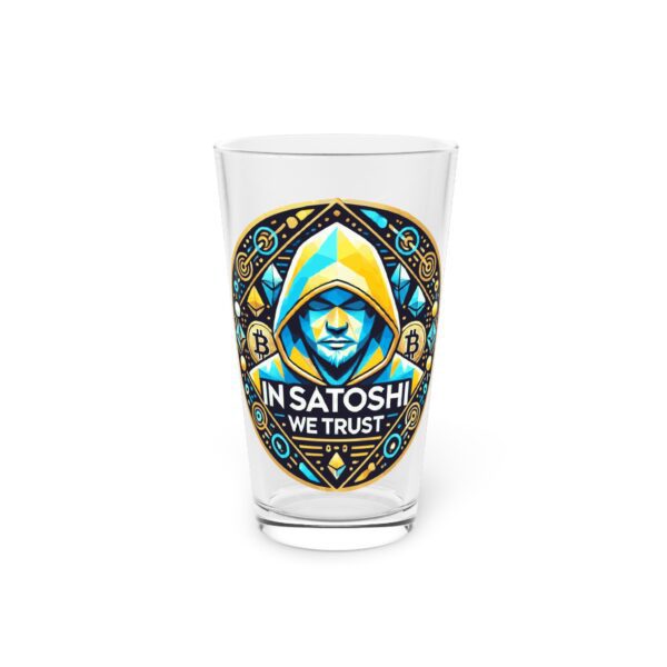 Satoshi Bitcoin Pint Glass, 16oz