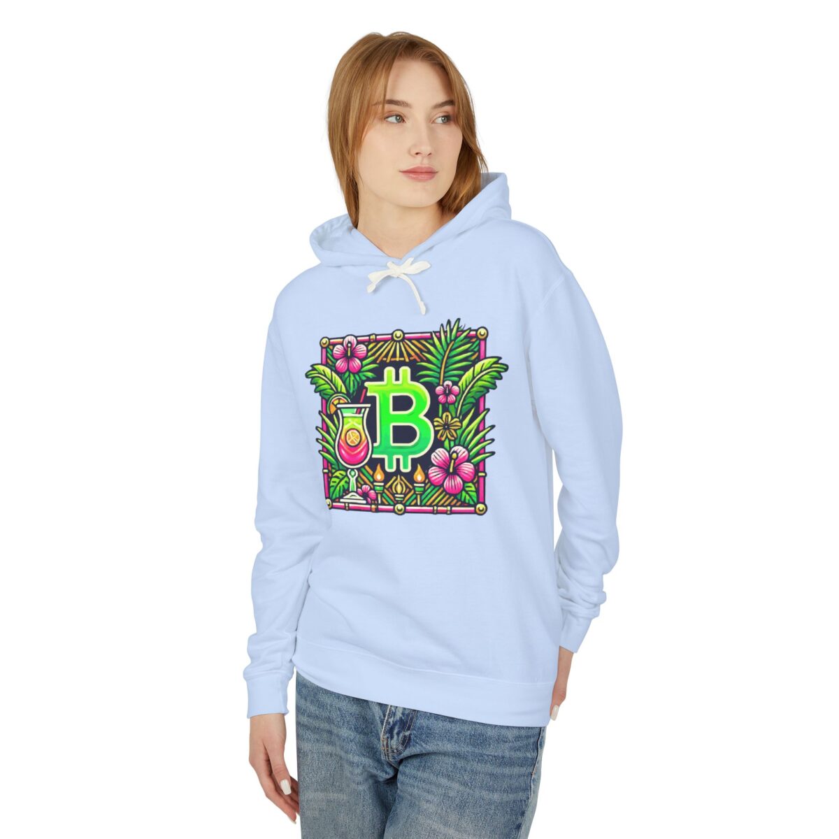 Bitcoin Miami Hoody 4 Unisex Lightweight Hooded Sweatshirt - Image 15