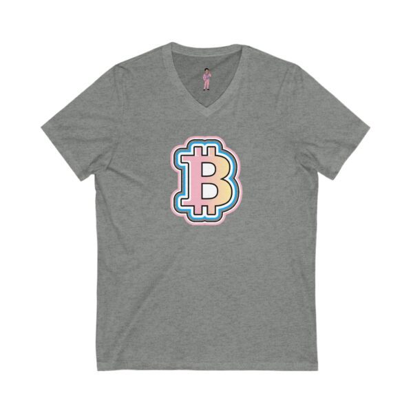 Swaggy Bitcoin V-Neck Tee -  Unisex - Choose Favorite Color - Image 7