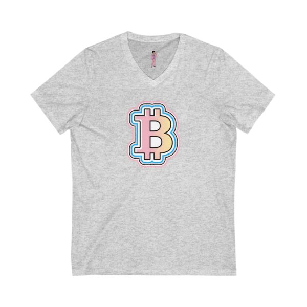 Swaggy Bitcoin V-Neck Tee -  Unisex - Choose Favorite Color - Image 5