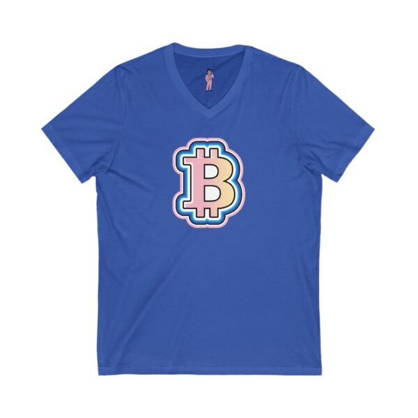 Swaggy Bitcoin V-Neck Tee -  Unisex - Choose Favorite Color - Image 11
