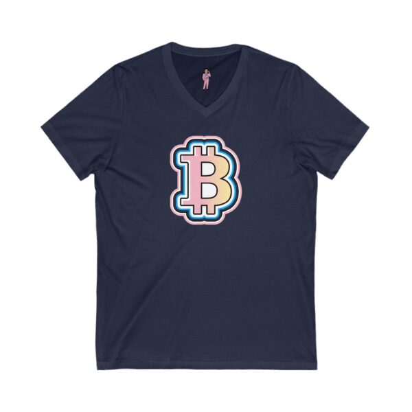 Swaggy Bitcoin V-Neck Tee -  Unisex - Choose Favorite Color - Image 19