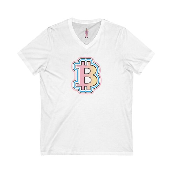 Swaggy Bitcoin V-Neck Tee -  Unisex - Choose Favorite Color - Image 3