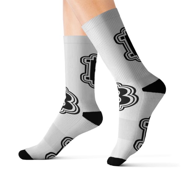 Black & White Bitcoin Socks - Image 5
